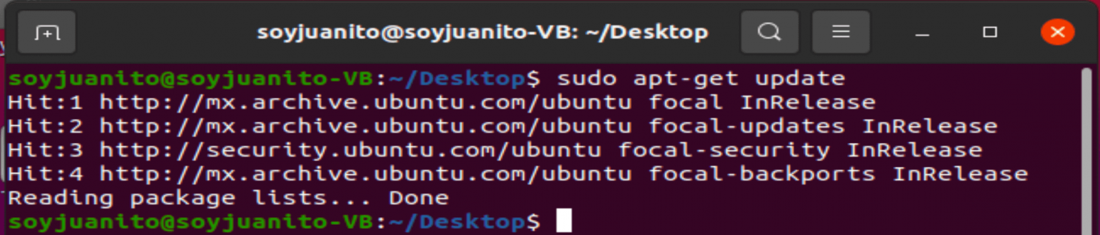 sudo apt-get update