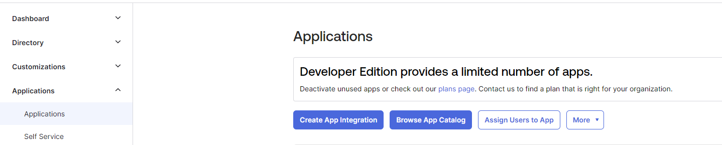 Create Application - Okta